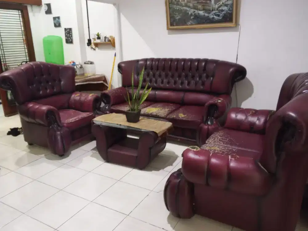 Dijual murah kursi sofa set second