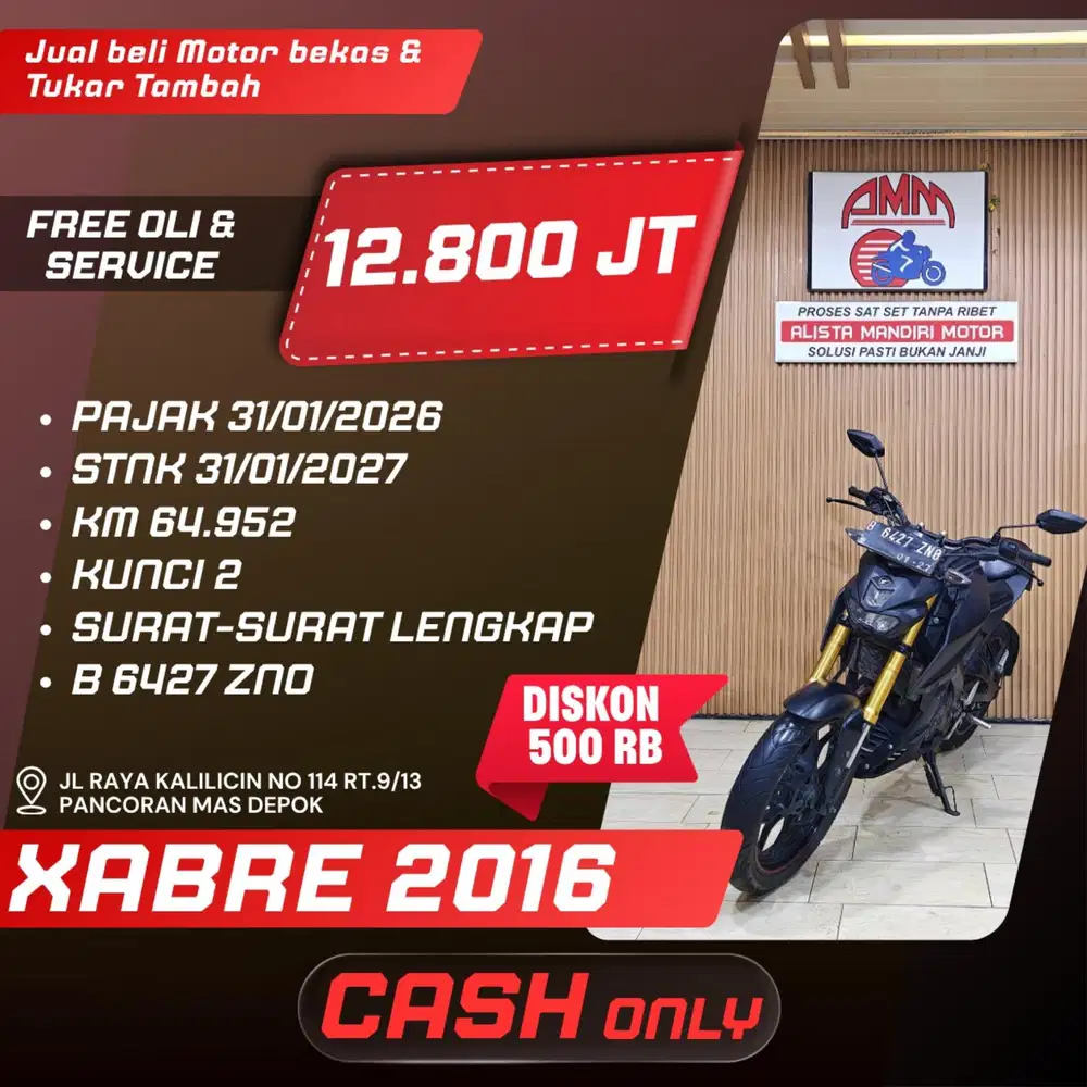 XABRE 2016 KUNCI 2 CASH ONLY ALISTA