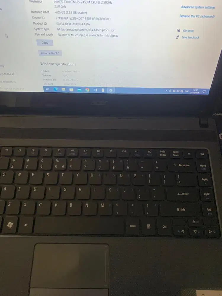 laptop Acer i5 gen 2