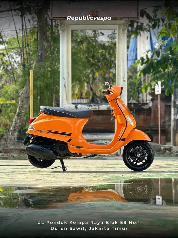PIAGGIO VESPA S125 IGET FACELIFT TH 2021 WARNA ORANGE TAORMINA PERFECT
