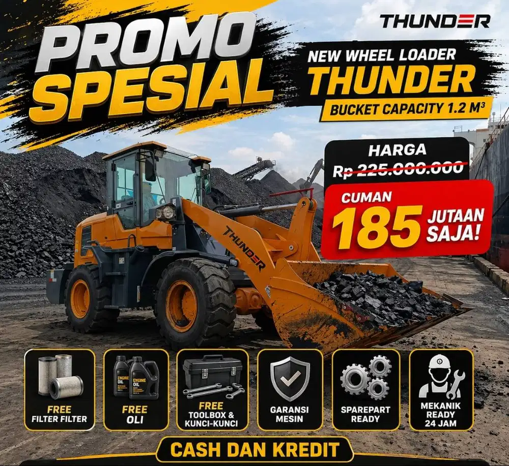Ready Stock Thunder Wheel Loader China Tangguh dan Handal Garansi Part