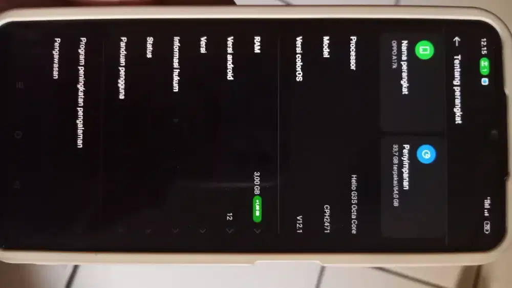 Oppo A17k ram 3+1 /64