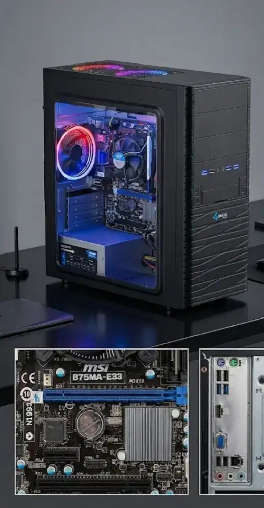 Komputer Intel Core I5 MSI B75MA-E33 Coller Master Gamming RGB Simcoll