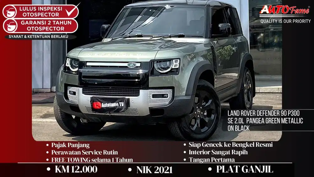 Land Rover Defender 90 P300 SE 2.0L NIK 2021 Pangea Green Metallic On