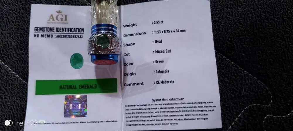 Cincin Zamrud Kolombia Memo