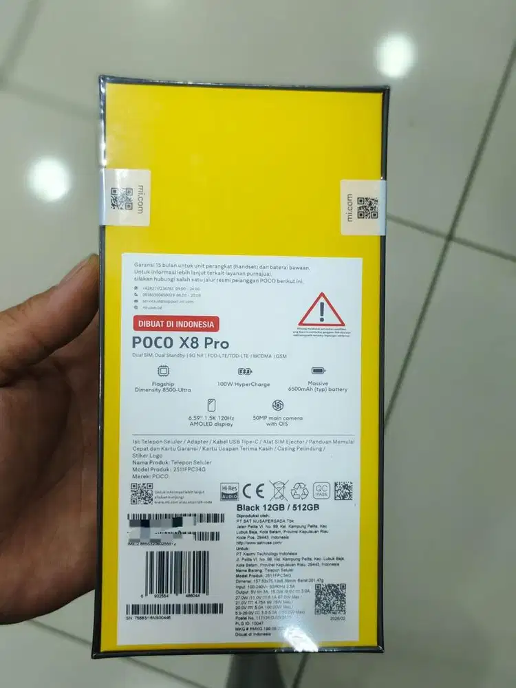 poco x8 pro 12/512gb new segel Garansi resmi Lokasi bogor kota