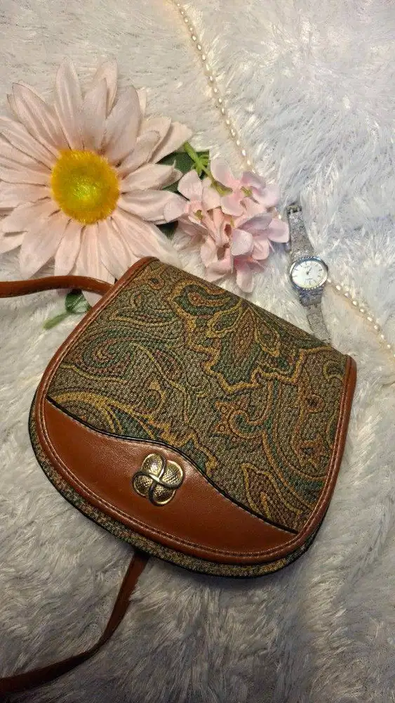 Vintage Paisley Tapestry Sling Bag