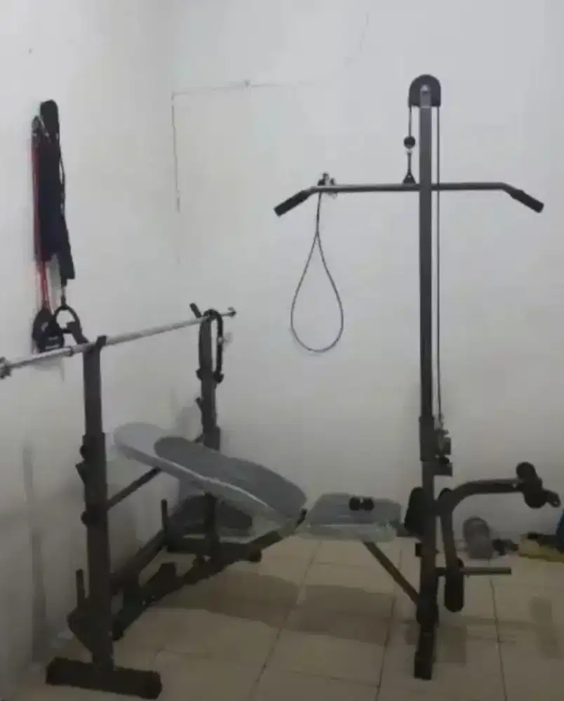 Home Gym,Bench Press Lengkap stik dan Benan 40kg,