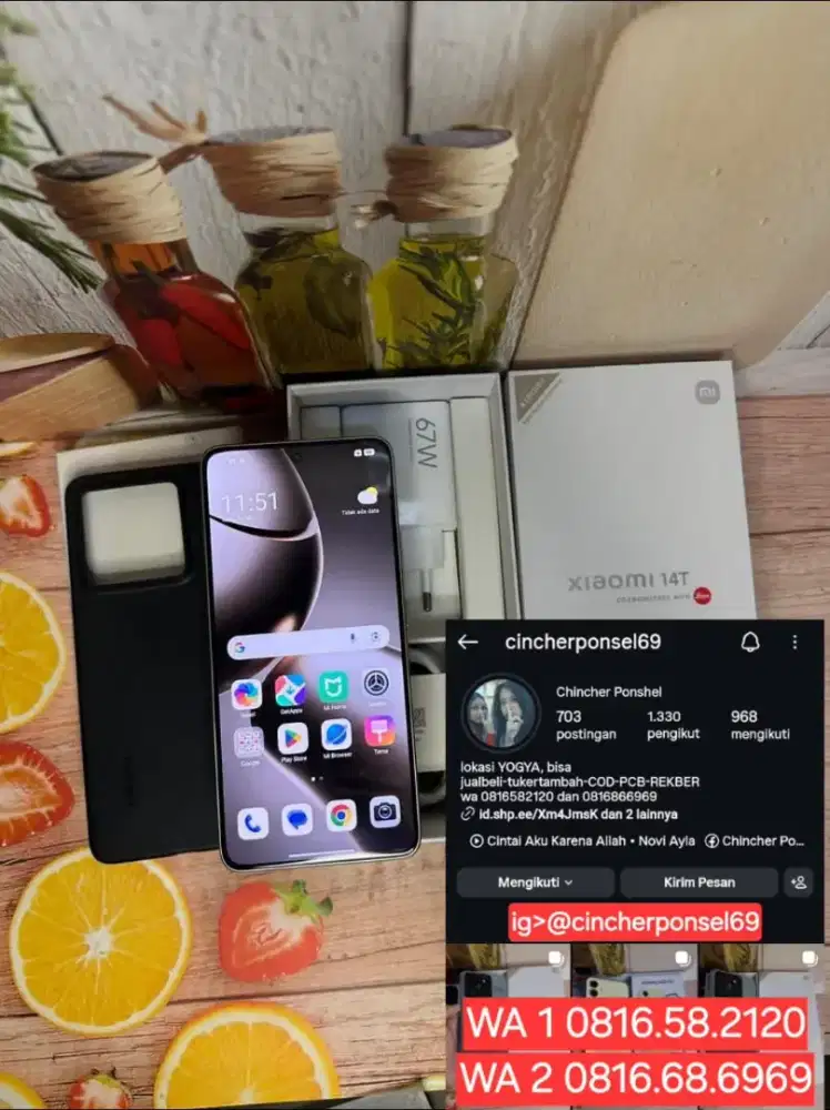 Jual hp likenew Xiaomi 14T 5g 12/512 istimewa garansi AKTIF