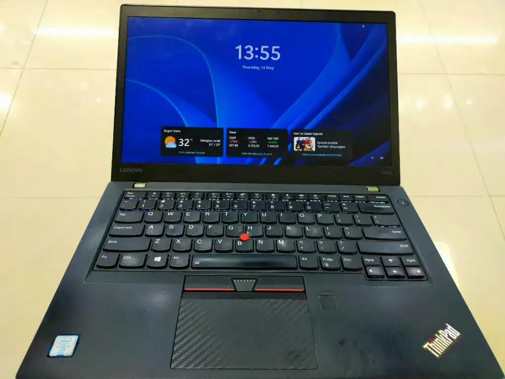 Dijual Lenovo Thinkpad T470s Intel i7 gen 6 ram 8GB SSD 256GB Win 11