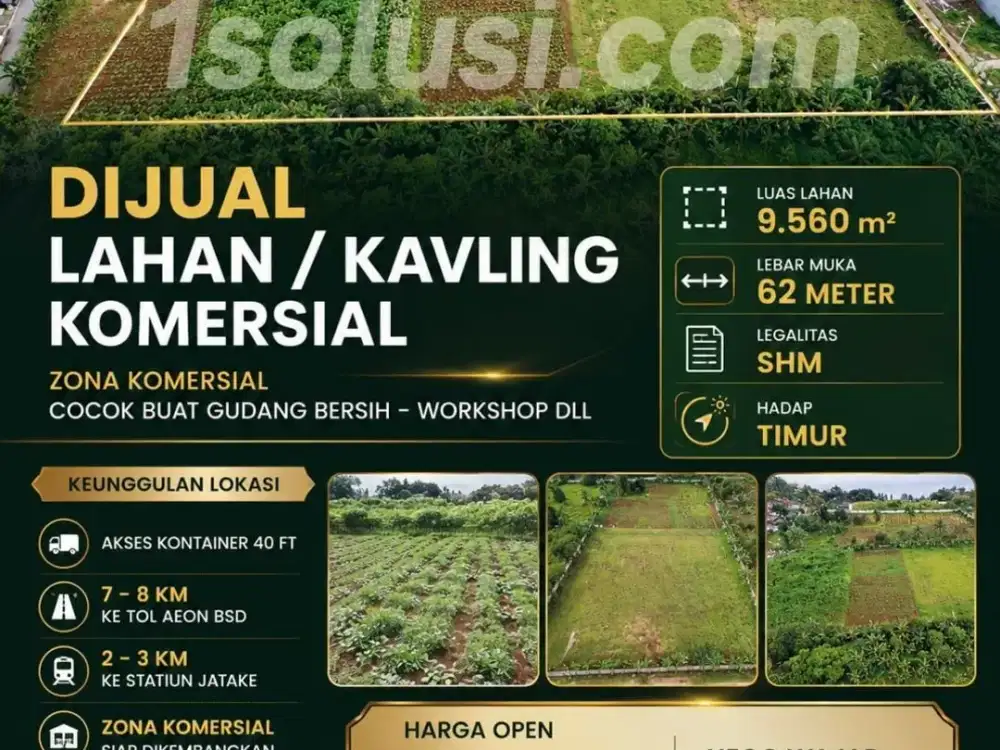 DIJUAL LAHAN KAVLING DI ZONA KOMERSIAL-9560M2-CISAUK TANGERANG