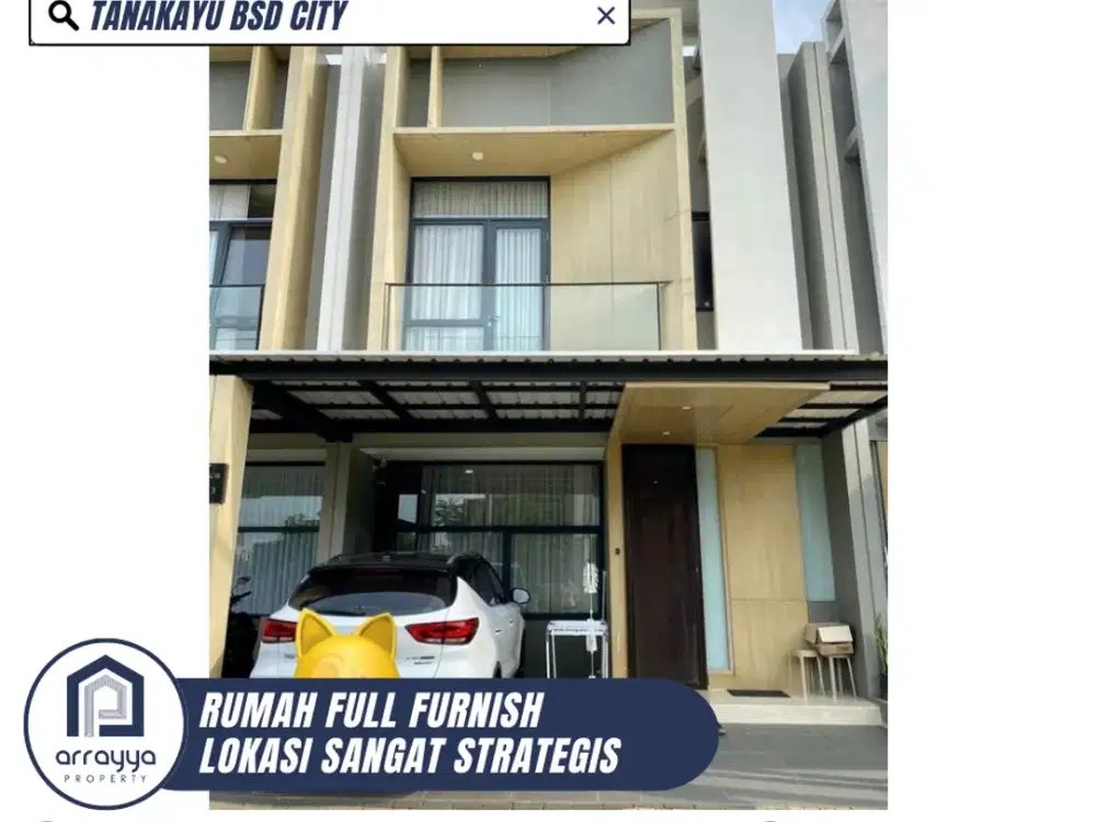 RUMAH CANTIK 2 LANTAI FULL FURNISH SIAP HUNI DI TANAKAYU BSD CITY (ENB389)