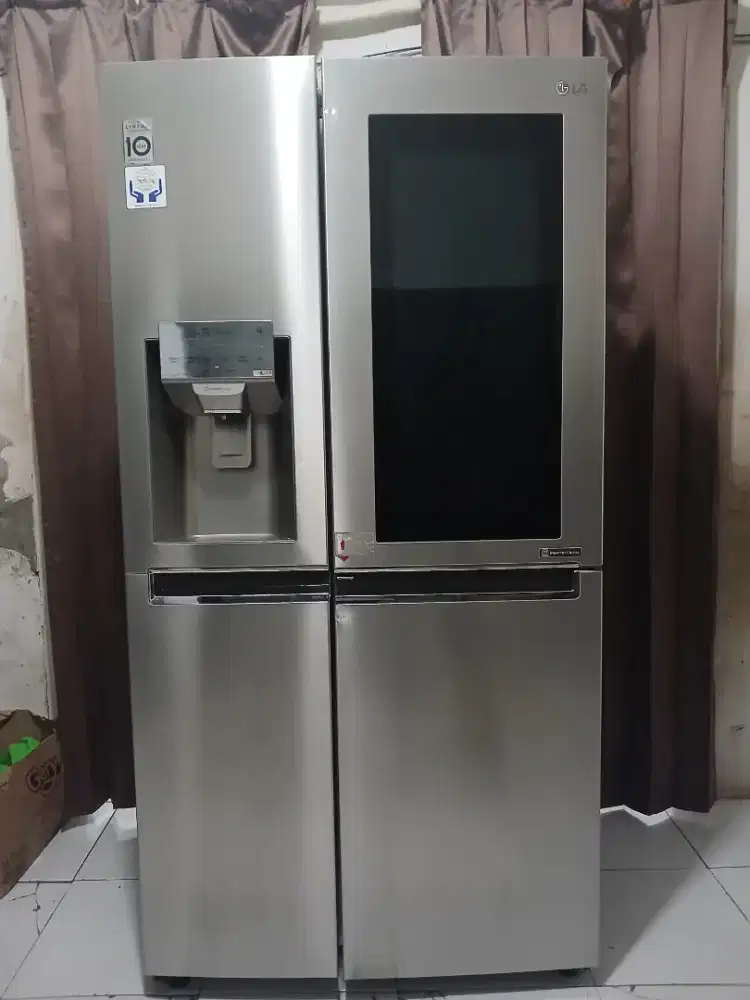 dijual kulkas side by side 3pintu toktok merk LG normal