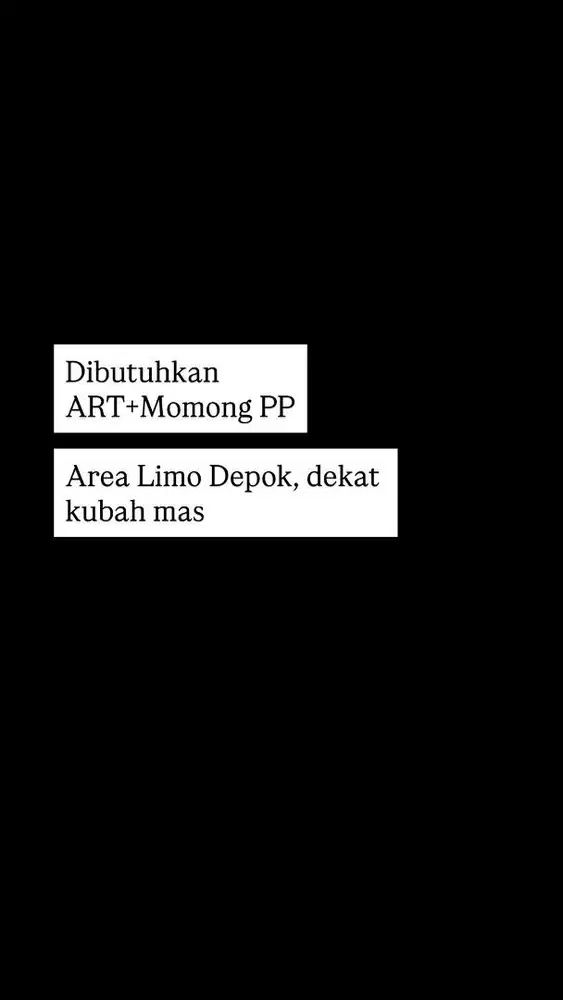 Dibutuhkan ART + Momong