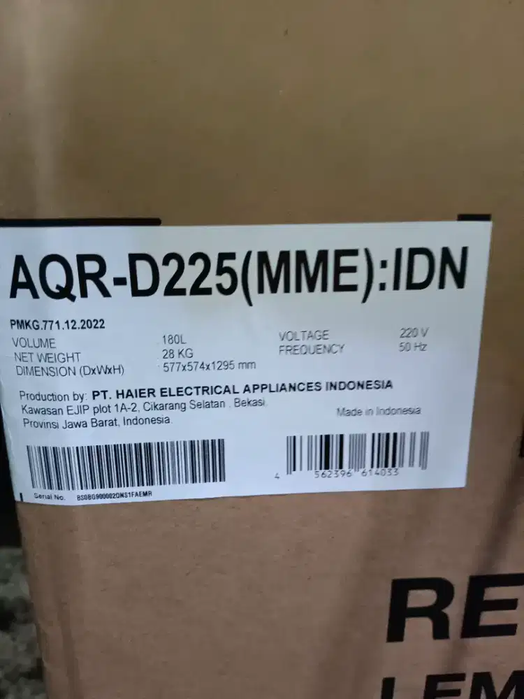 Kulkas AqR-225 kulkas 1pintu jumbo , frezer atas sapnya  ada 2 gedeh