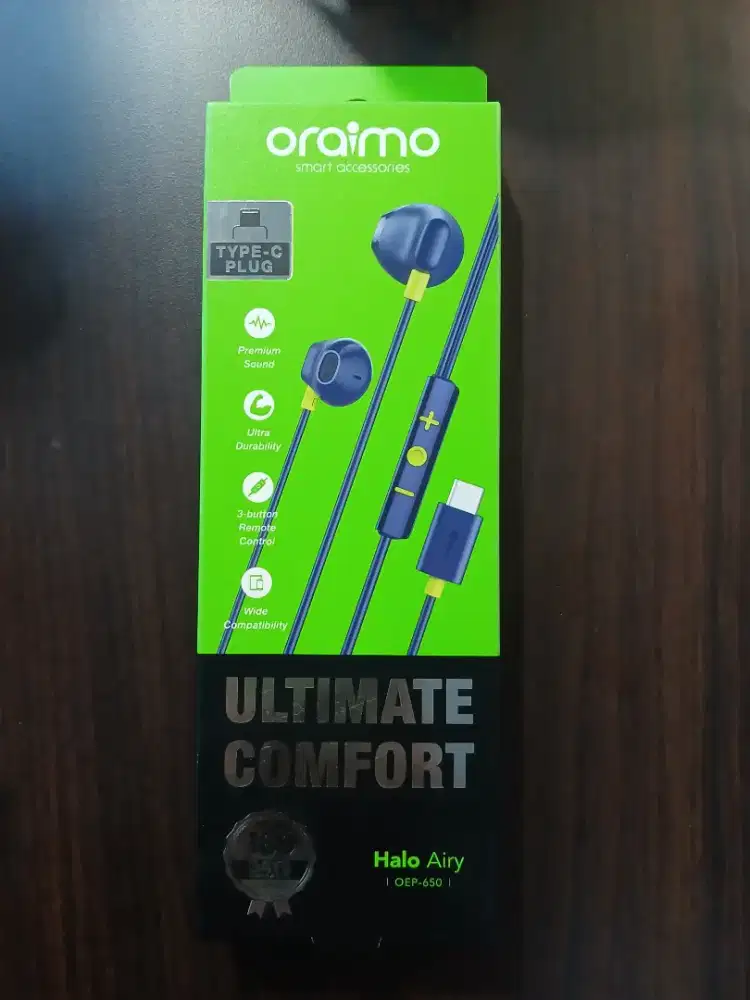 oraimo Wired Earphone Kabel Headphone Type-C Halo C 1.2 Meter OEP-650