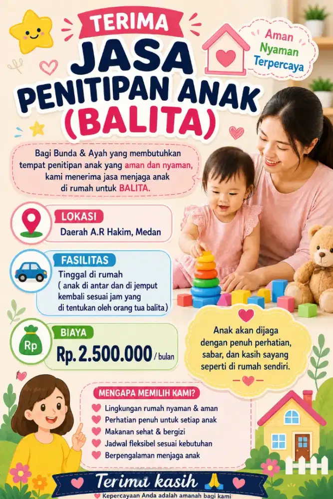Menerima Penitipan anak ( Balita )