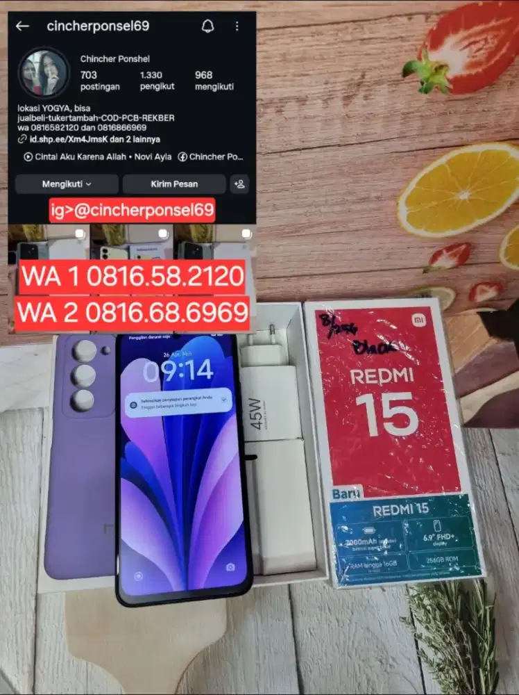 Jual HP likeNEW redmi 15 8/256 istimewa garansi sampai maret 2027