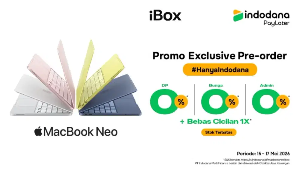 Pre Order Macbook Neo Cicilan 0% iBox