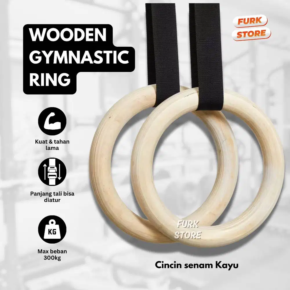 GRW01 Gymnastic Ring Wood - Ring Kayu Senam | Gymnastic Ring Pull Up