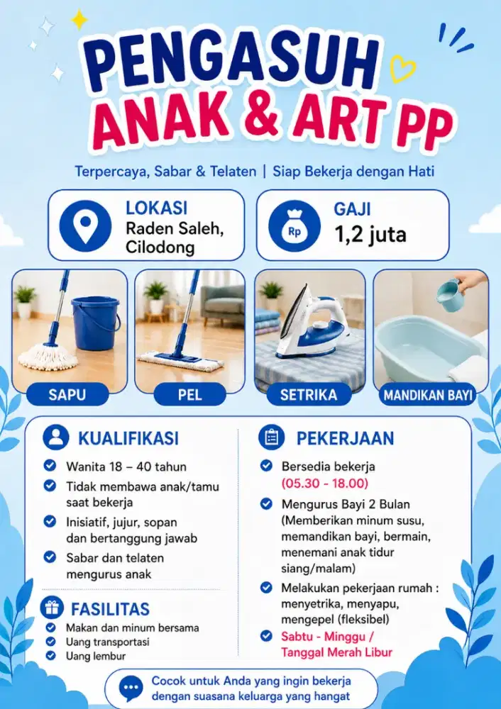 Dicari Pengasuh Anak & ART PP