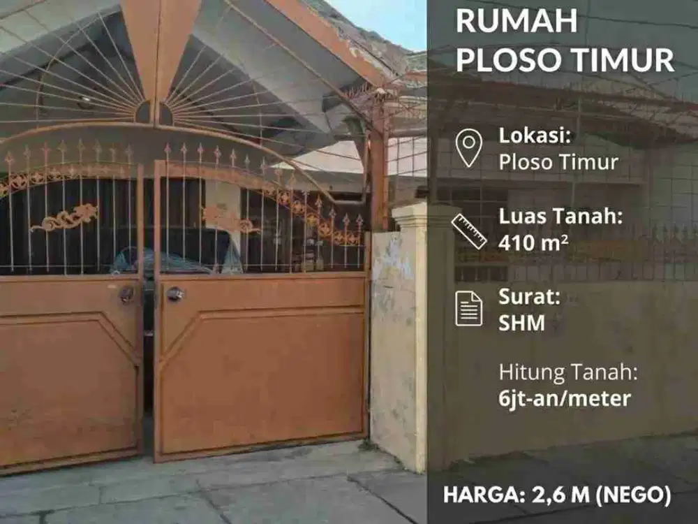 6 jt-an/mtr‼️Hitung Tanah Rumah Lama Ploso Timur dekat Kenjeran