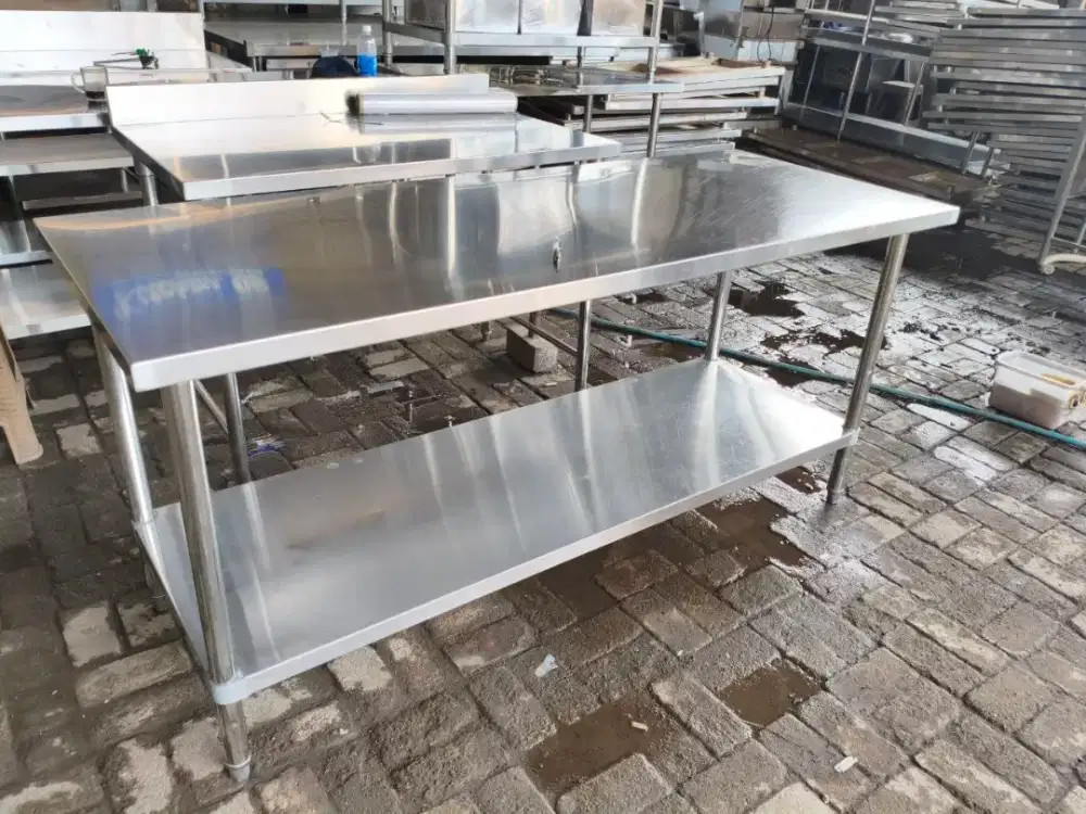 meja Stainless 2s knocdown ukuran 180 x 60 x 85