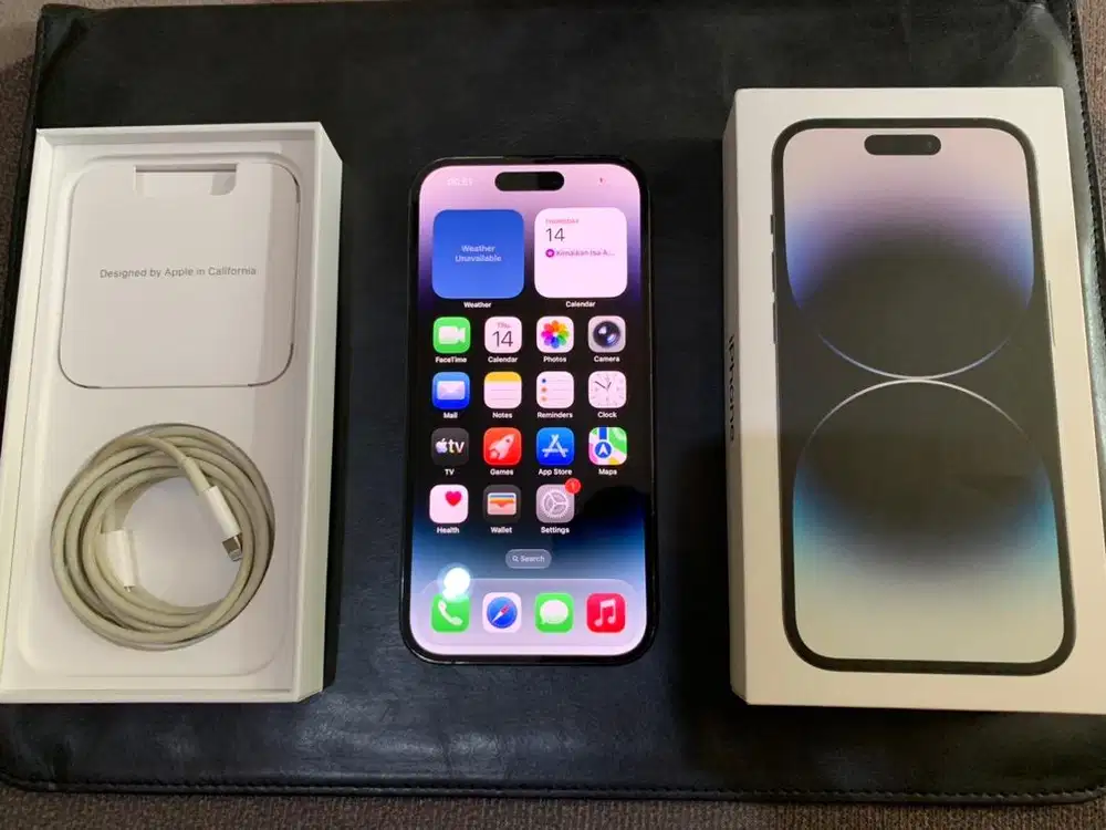 Iphone 14 Pro 128gb Space Black / Hitam Ex Ibox Fullset Original