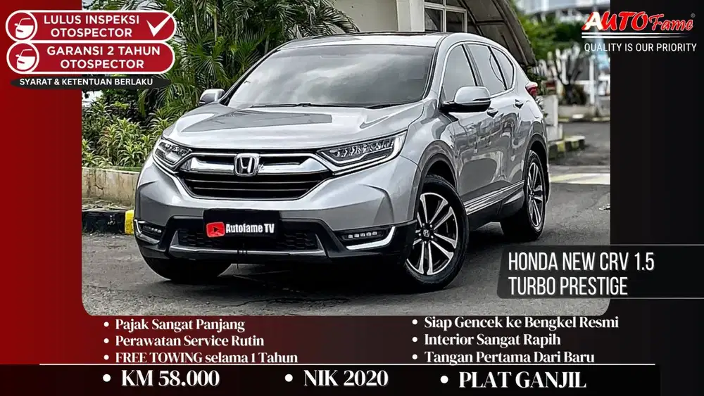 Honda New CRV 1.5 Turbo Prestige AT NIK 2020 Silver On Black