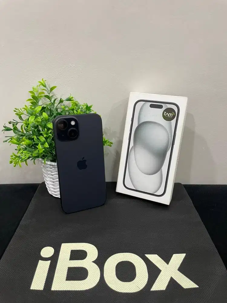 IPhone 15 128GB iBox Black mulus Fullset Ori BH 100% Sinyal Permanent