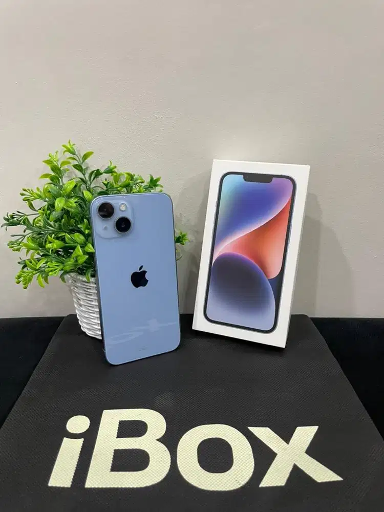 IPhone 14 128GB iBox Blue mulus Fullset Ori BH 100% Sinyal Permanent