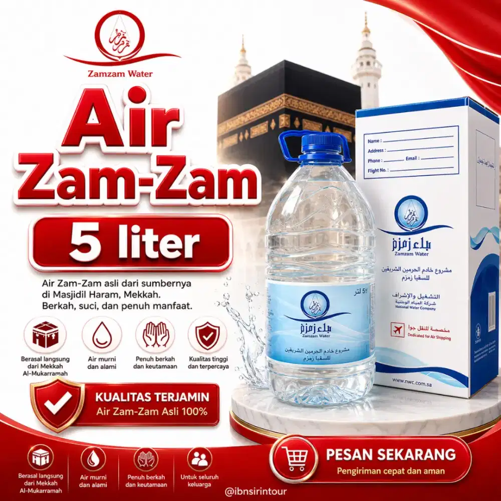 AIR ZAM ZAM ASLI BARCODE DAN NON BARCODE 5 LITER