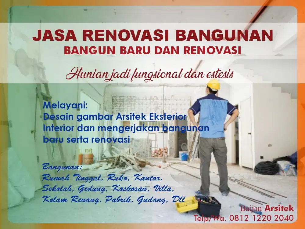Jasa RENOVASI KONTRAKTOR BANGUNAN RUMAH Dan Desain Gambar Arsitek
