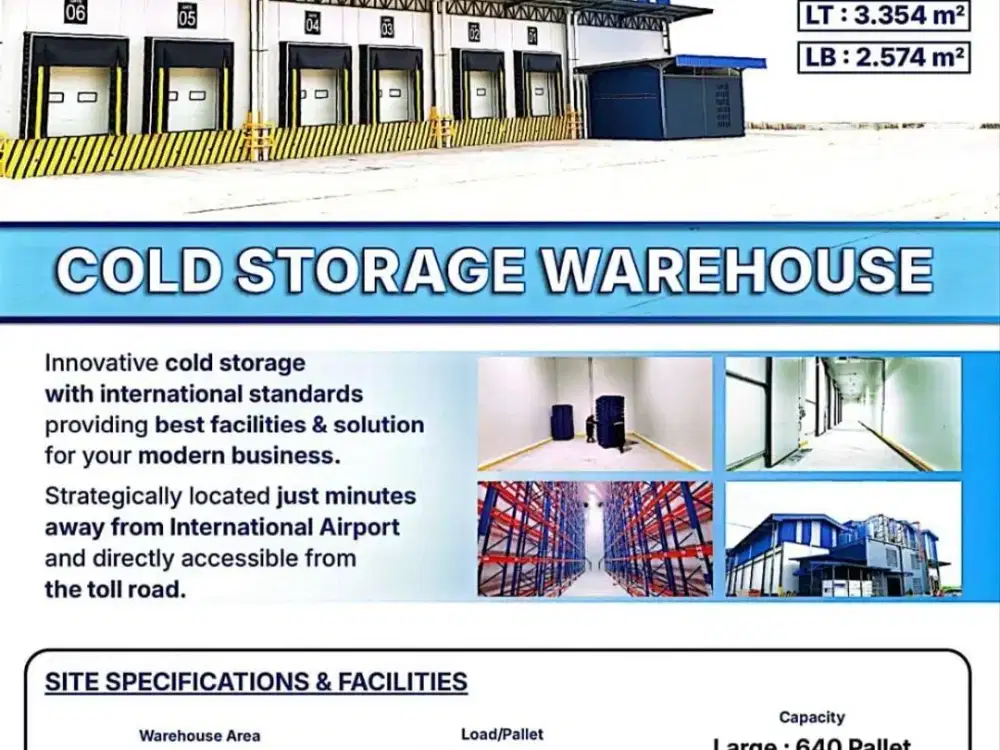DISEWAKAN COLD STORAGE-KOSAMBI TANGERANG-AKSES KONTAINER