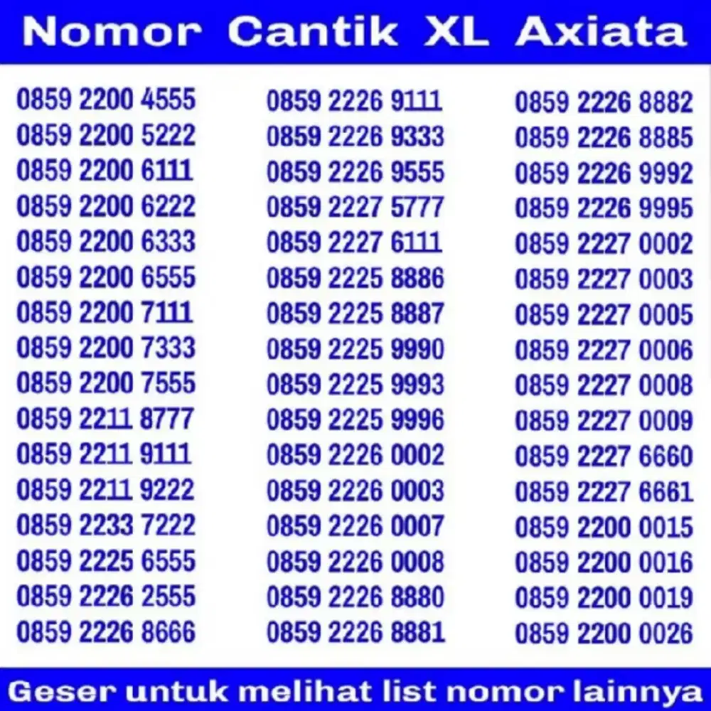 Cek #Nomor #Cantik #XL #Axiata Nomer 4G LTE Murah dengan harga