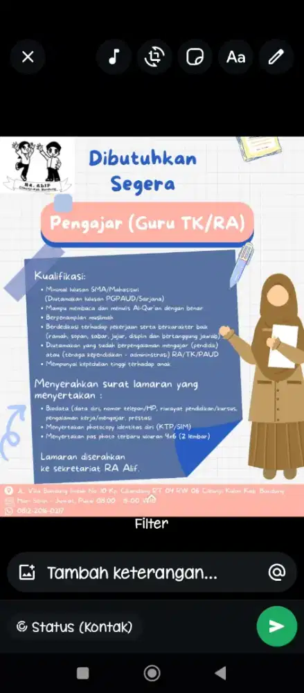 Di cari guru tk