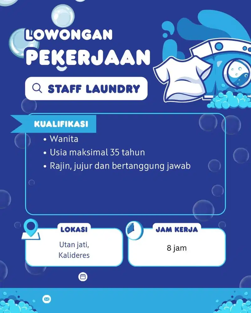 Di cari Karyawan Laundry