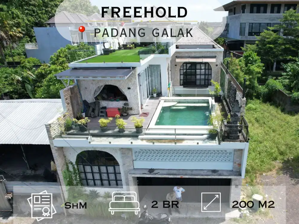 Dijual – Semi Villa Ocean View + Rooftop Di Padang Galak, Kesiman