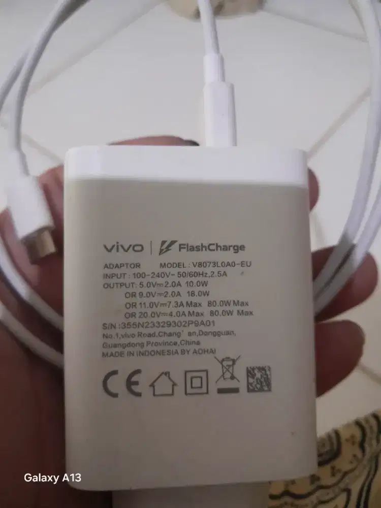 Charger vivo 80wat original fast charging bgus mulus