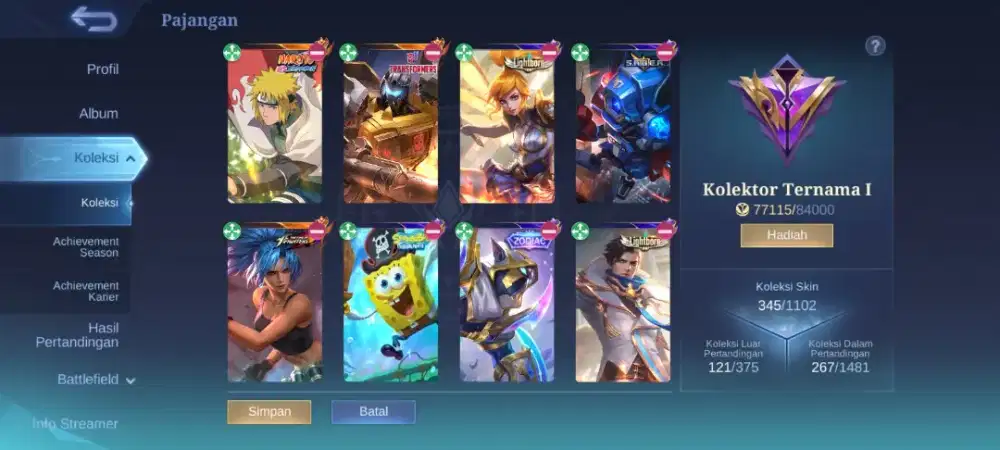 Jual akun mobile legend server lama match 21K