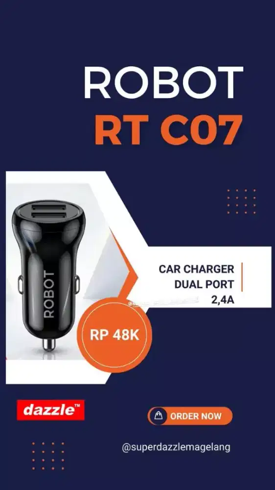 Car charger robot RT C07 BLACK.