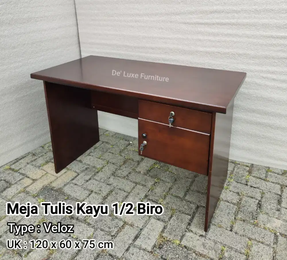 Meja tulis kayu 1/2 biro MAXI