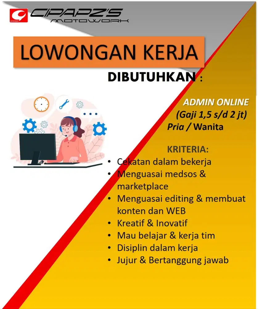 loker admin mekanik