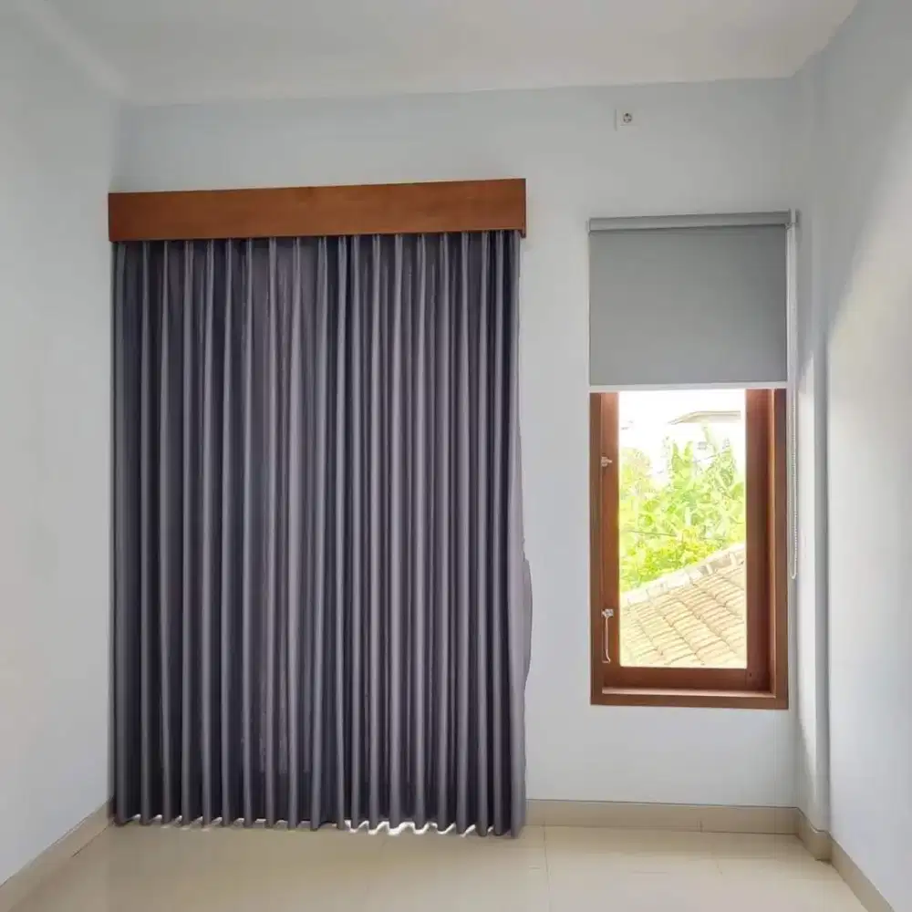 gorden, wallpaper, horizontal blind, wood blind