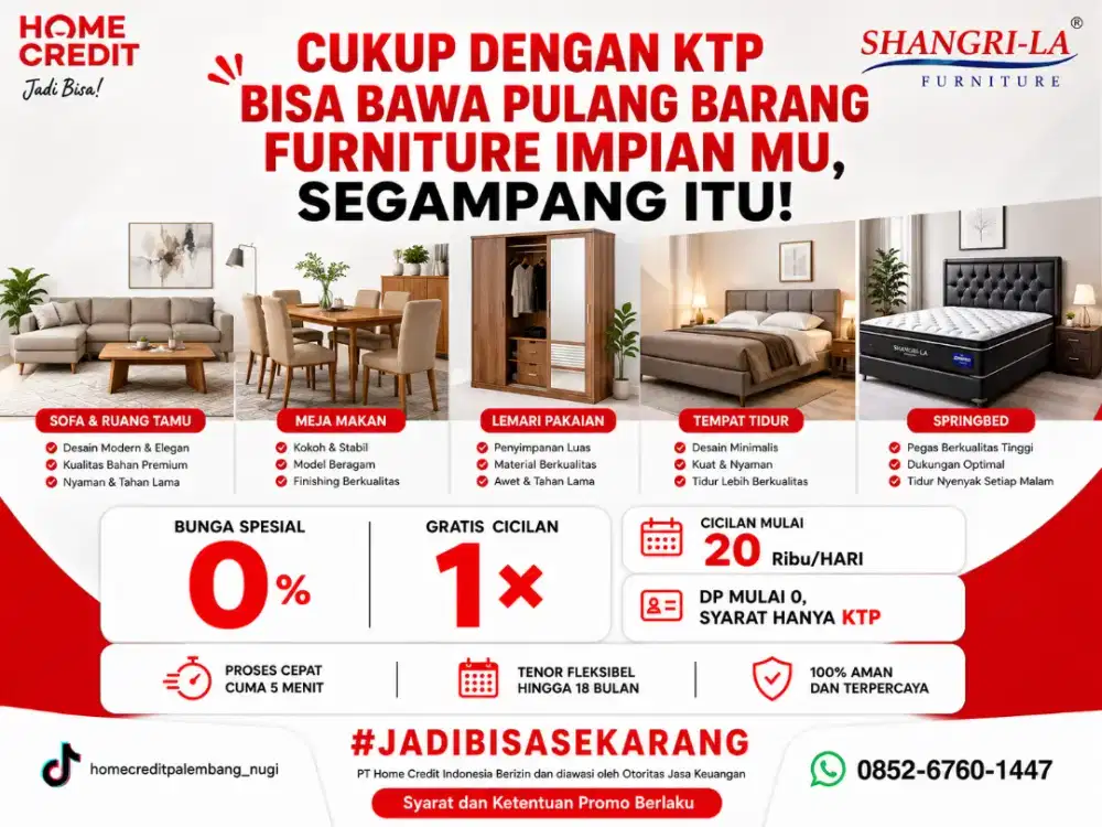 Promo Kredit Sofa, Meja Makan, Lemari, Tempat Tidur dan Springbed