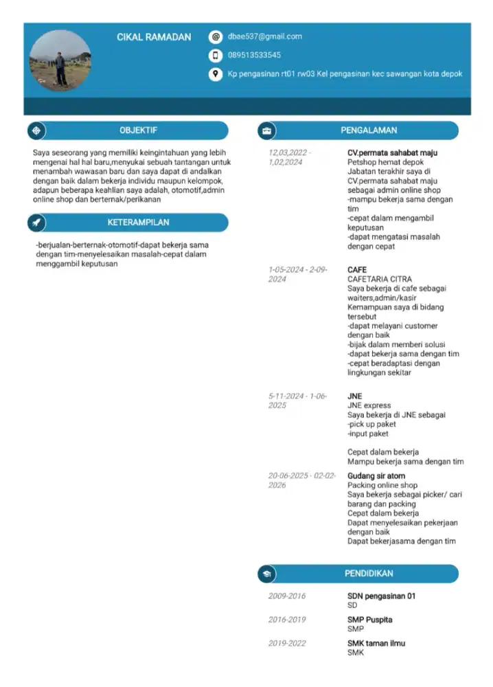 Info loker apa saja