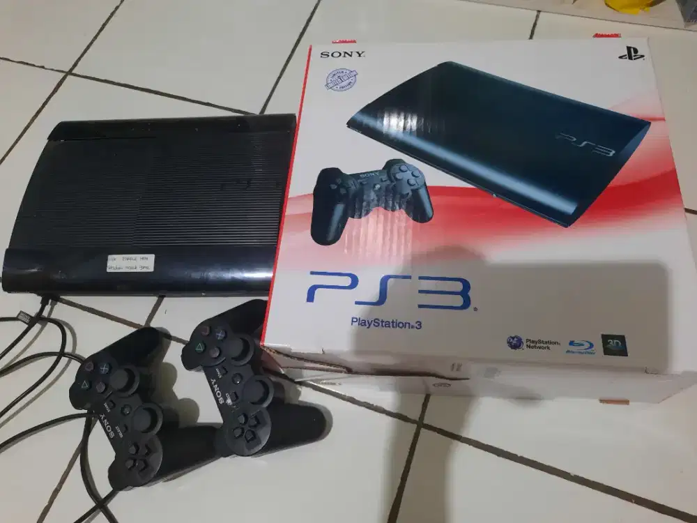 Ps3 super slim 500gb lengkap 2 stik