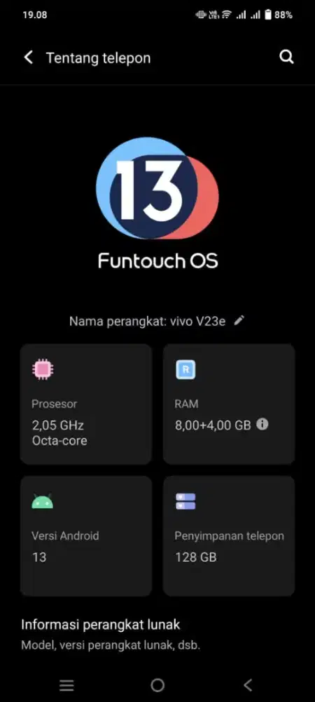 VIVO V23e Ram 8+4 128gb