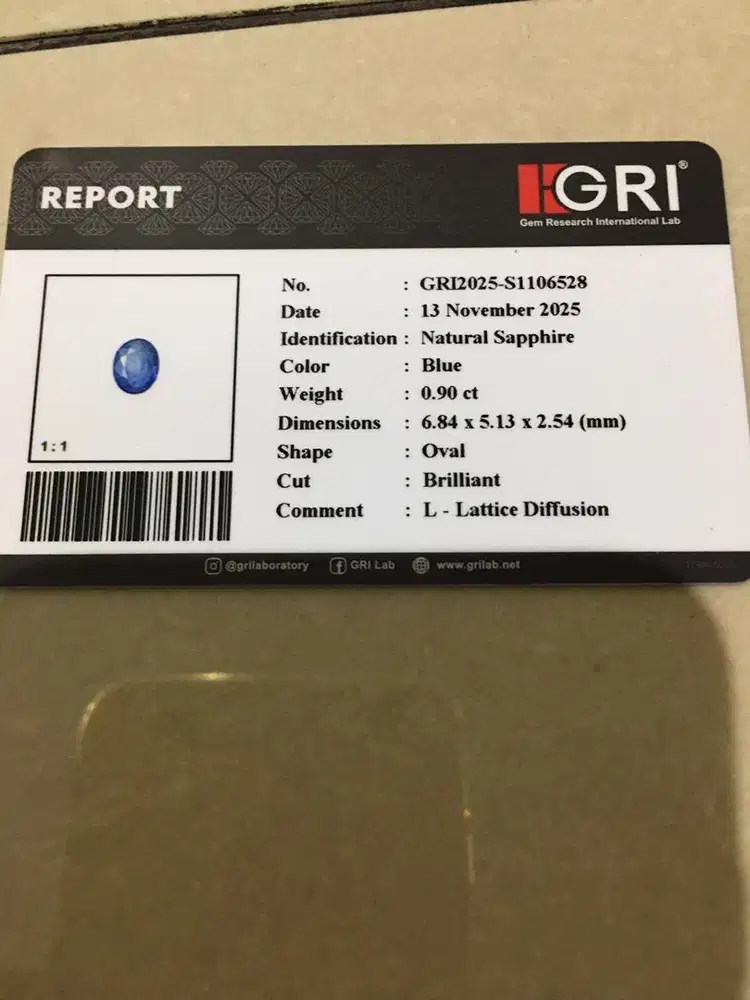 Natural blue saphire