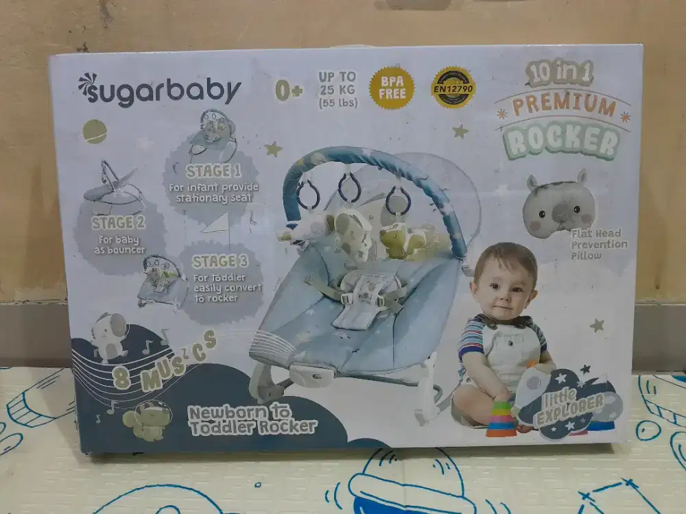 Sugarbaby 10in1 Premium Rocker/Ayunan Bayi/Bouncer Bayi